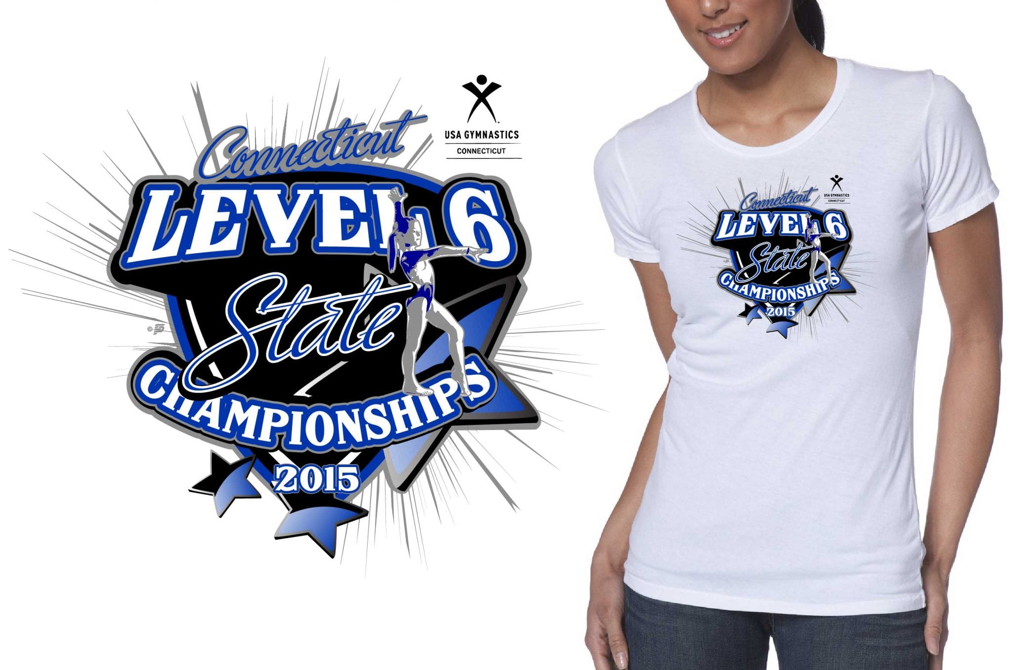 2015 CT Level 6 State Championship Gymnastic Vector Tshirt Logo Design