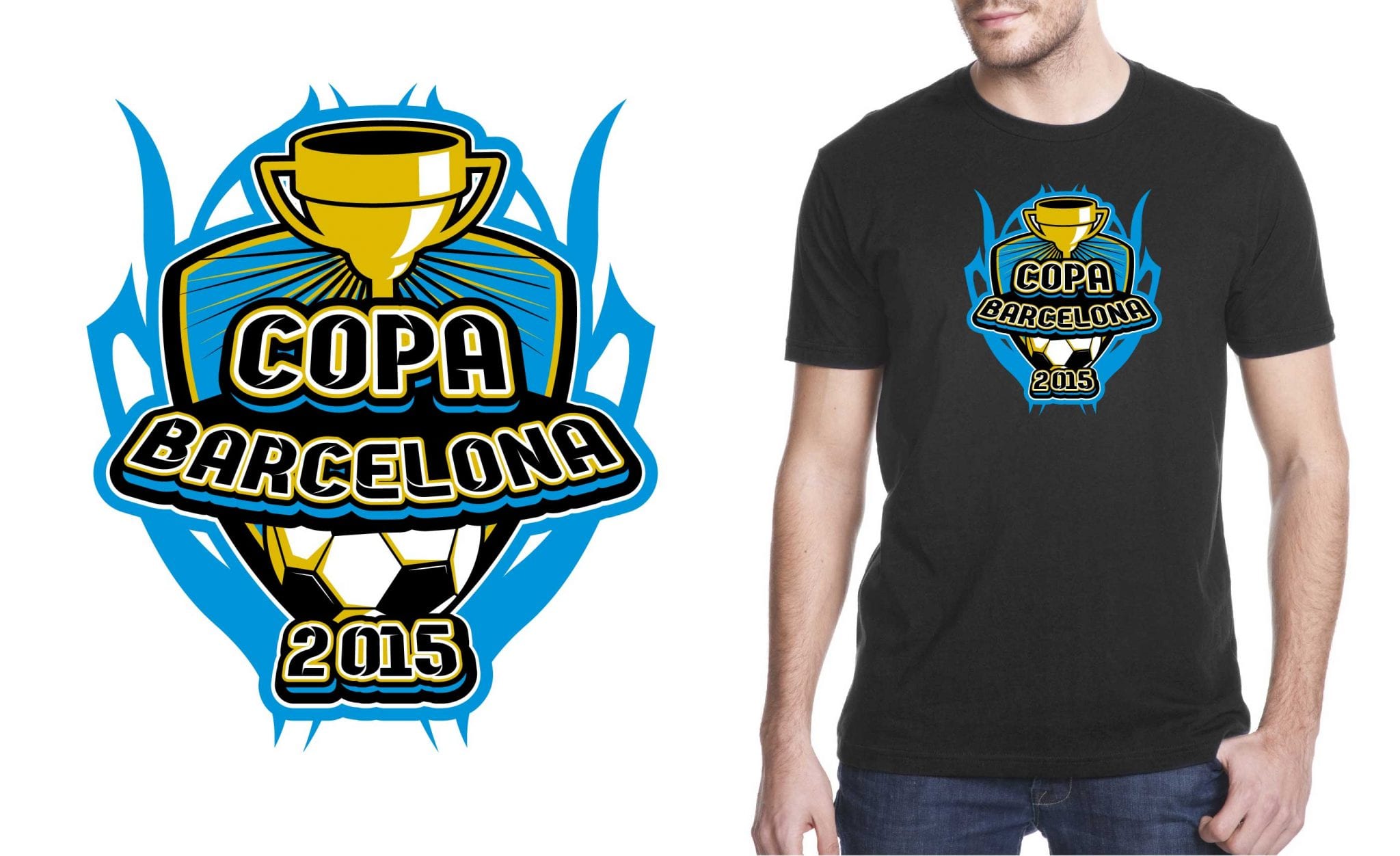 Eyecatching vector logo design for soccer event for tshirt 2015 Copa Barcelona