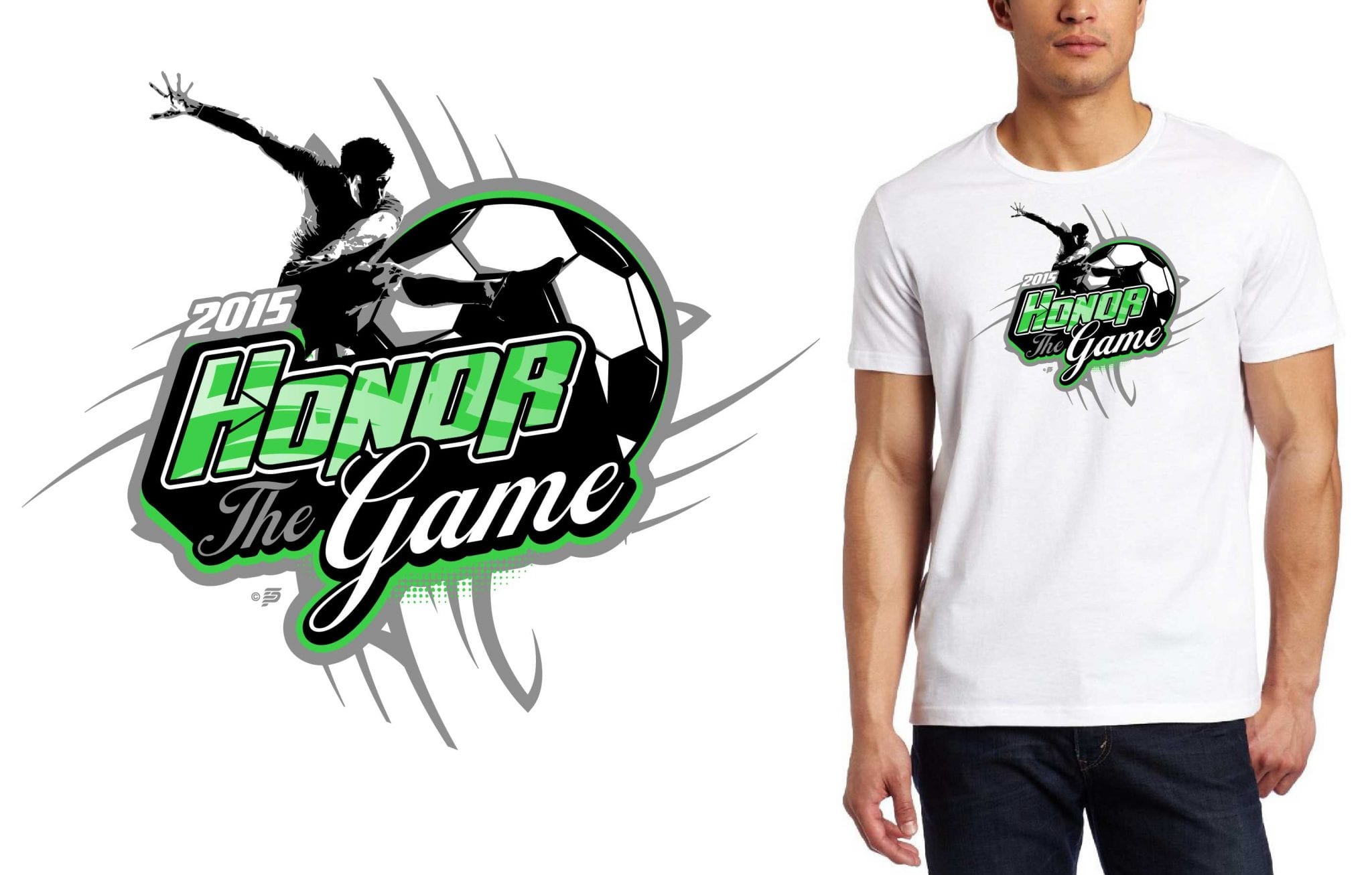 2015 Honor The Game Soccer T-Shirt Logo Design