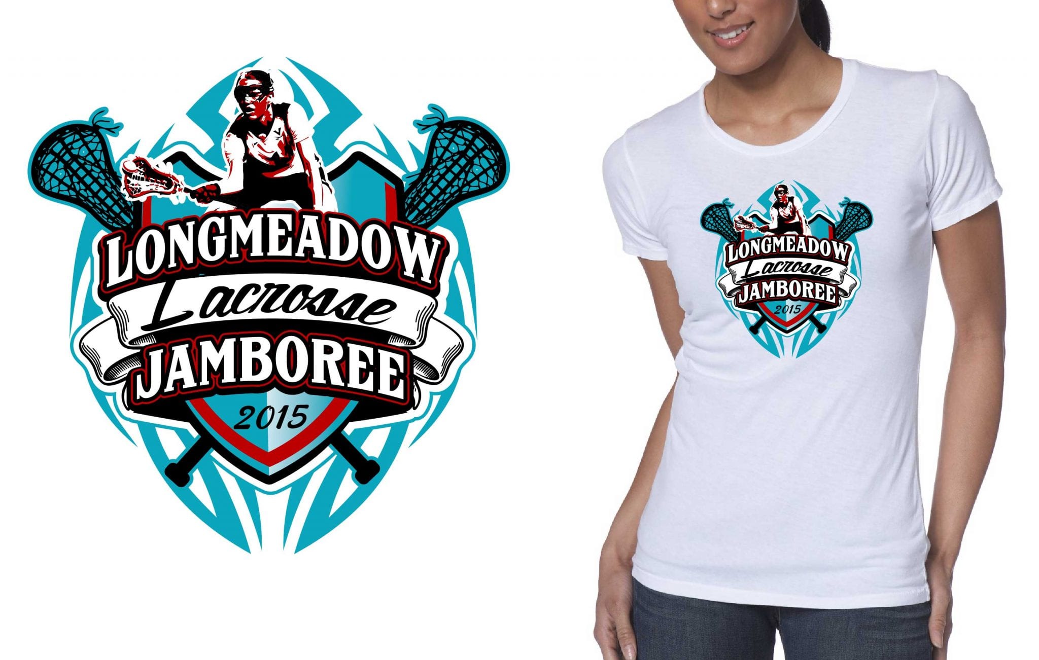 2015 Longmeadow Lacrosse Jamboree best t-shirt logo design