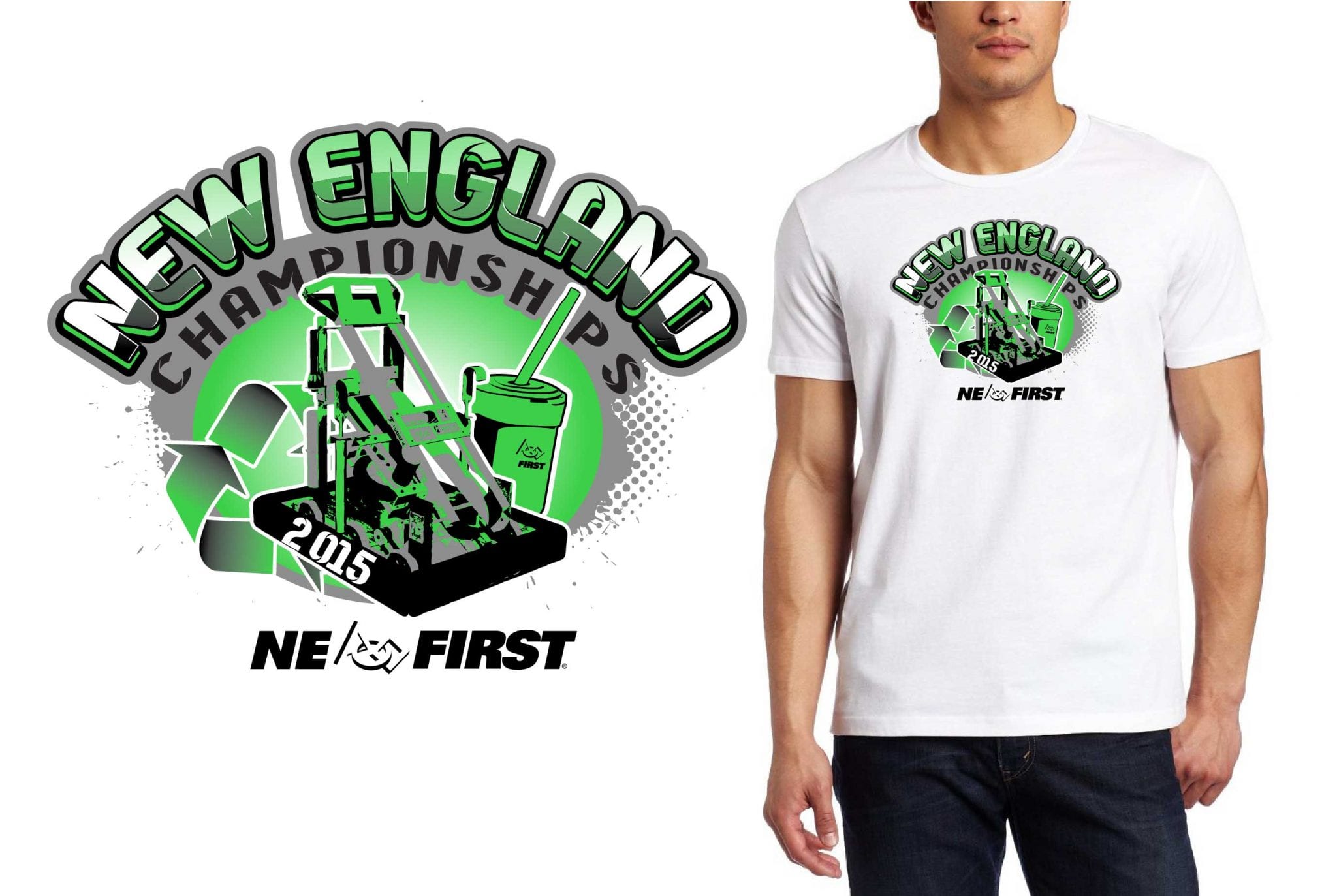New robotics tshirt vector logo design 2015 New England Championships