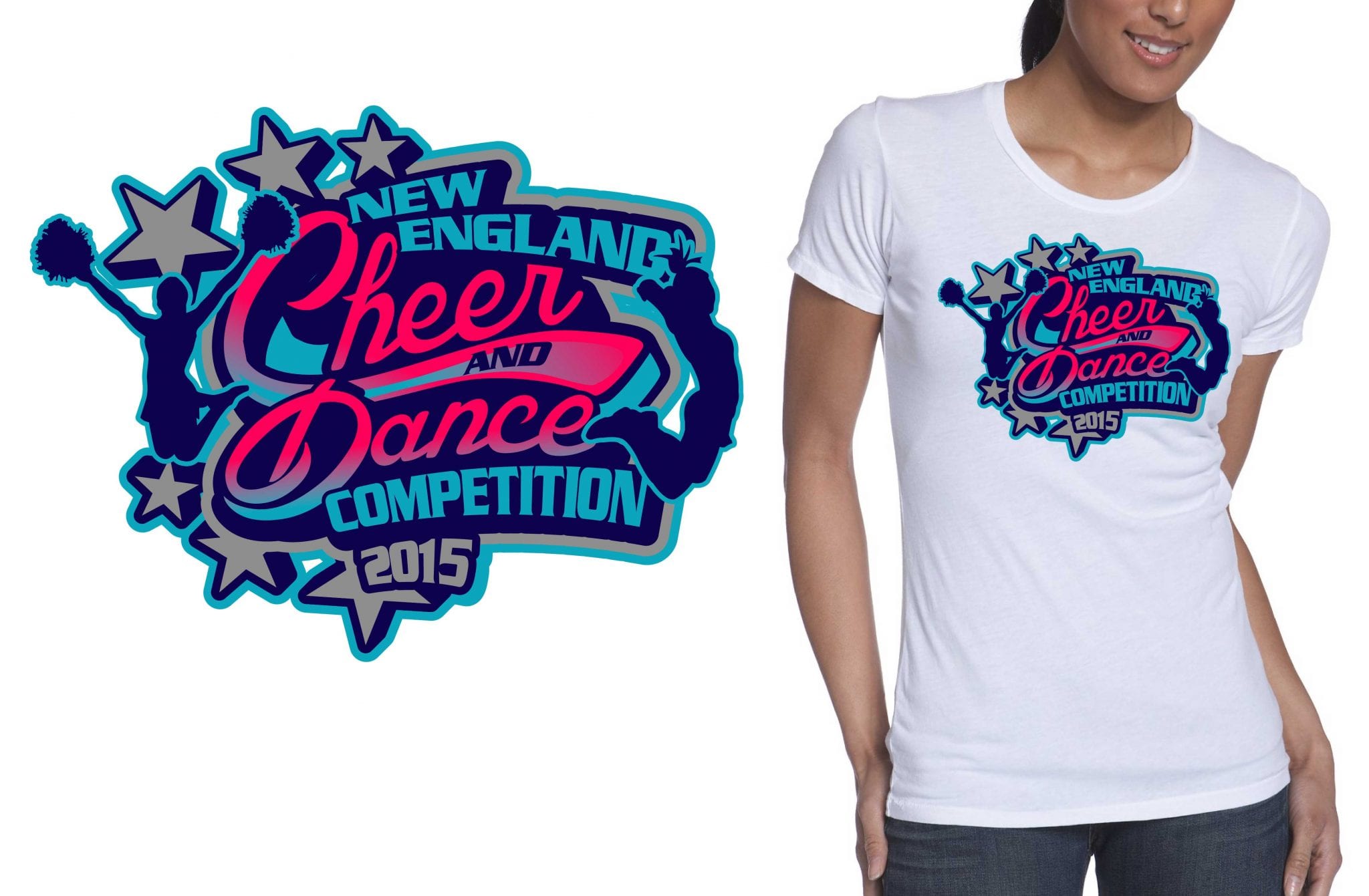 2015 New England Cheer and Dance Competition best tshirt logo design