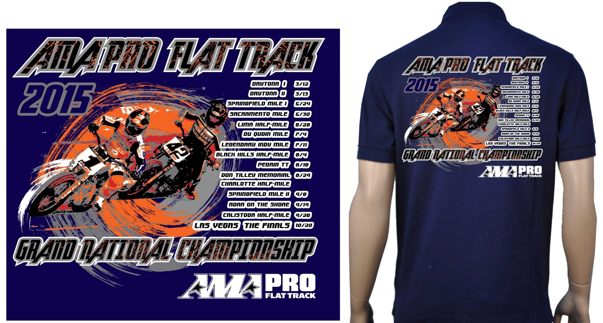 AMA Pro Flat Track Schedule tshirt logo design