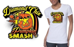 Diamond Chix Pumpkin Smash crazy tshirt logo design 2