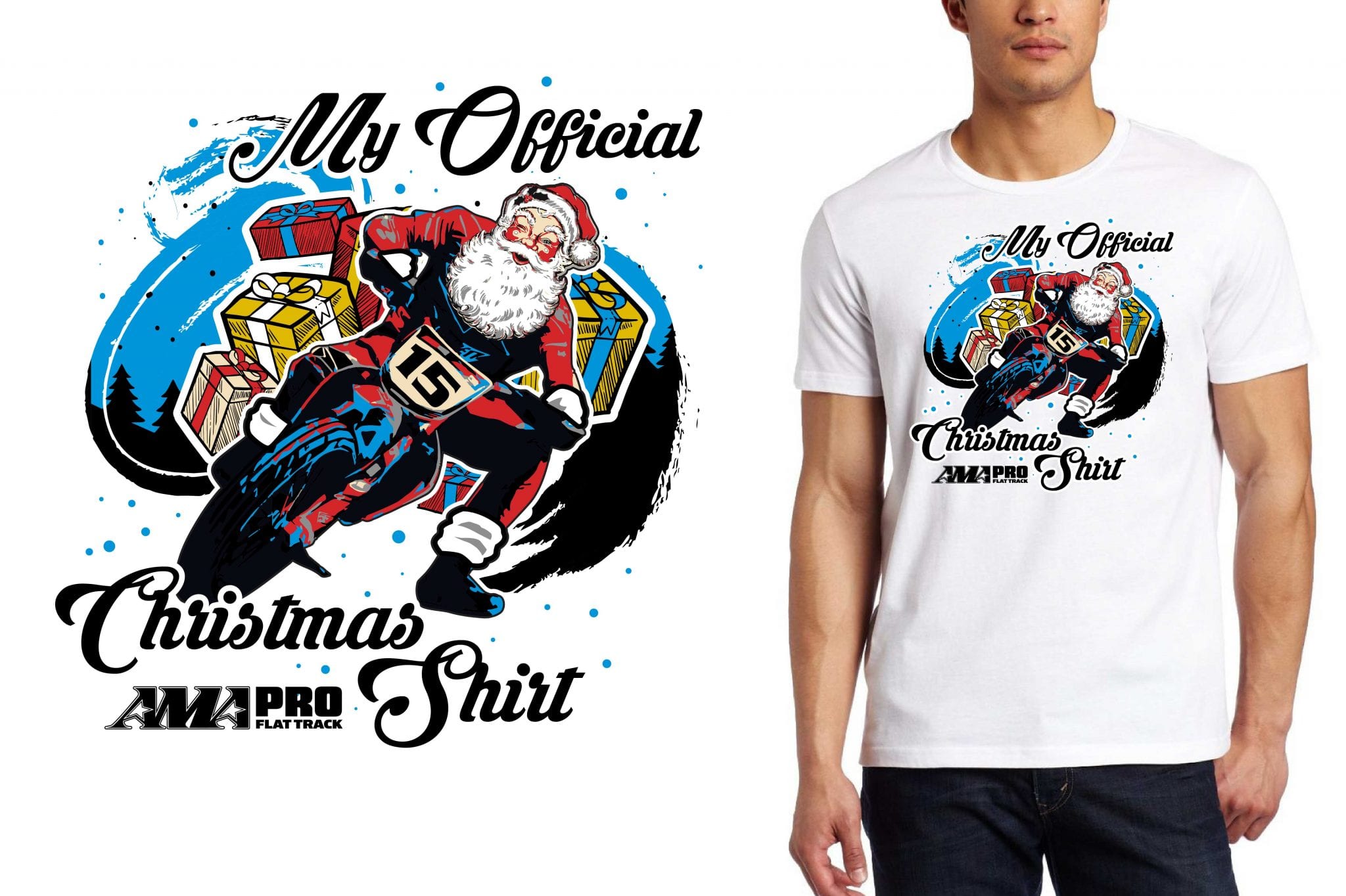 My Official Christmas Shirt for AMA PRO FLAT TRACK TSHIRT DESIGN