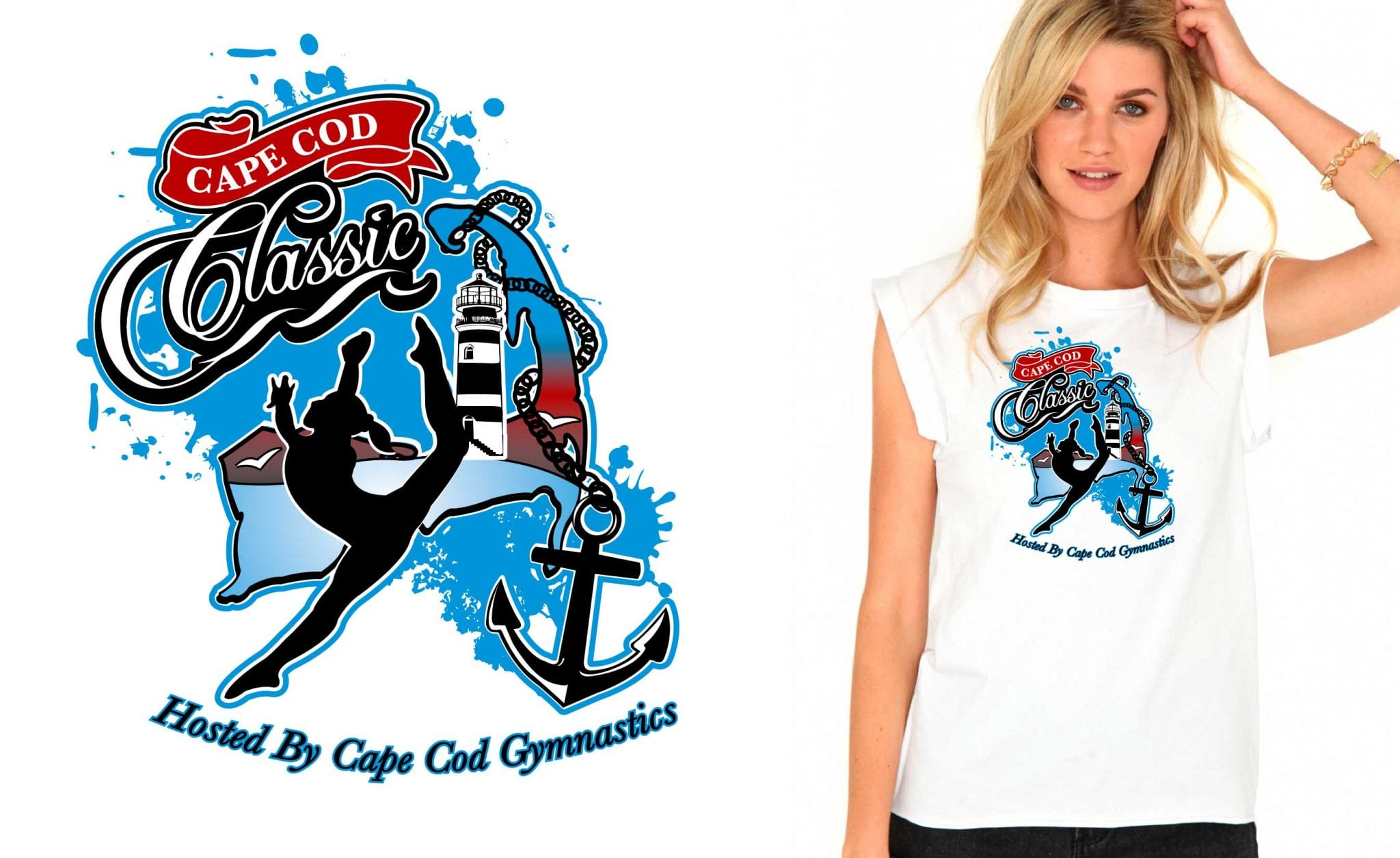 Amazing gymnastic logo design vector art for tshirt 2015 Cape Cod Classic