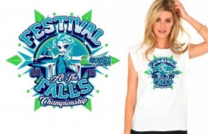 Cheer and Dance creative logo design for shirt by UrArtStudio.com 2015 Festival at the Falls Championship