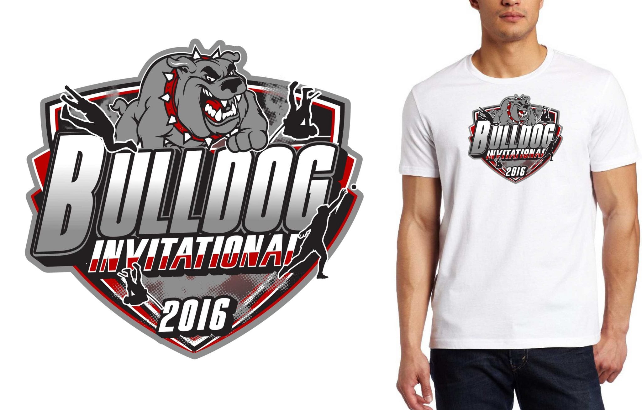 2016 Bulldog Invitational track and field vector logo event