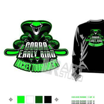 DOWNLOAD COBRA EARLY BIRD cool hockey tshirt vector design 4 colors separated for print layered
