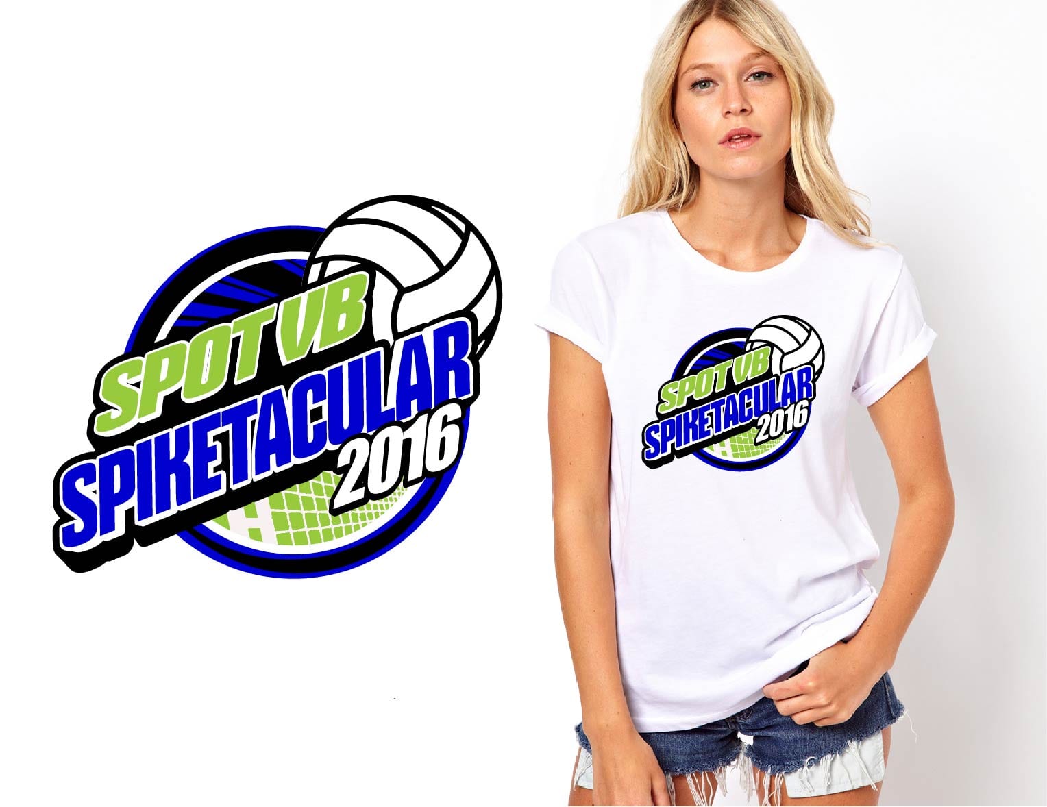 Graphic logo design by UrArtStudio April 30 2016 Spot VB Spiketacular volleyball