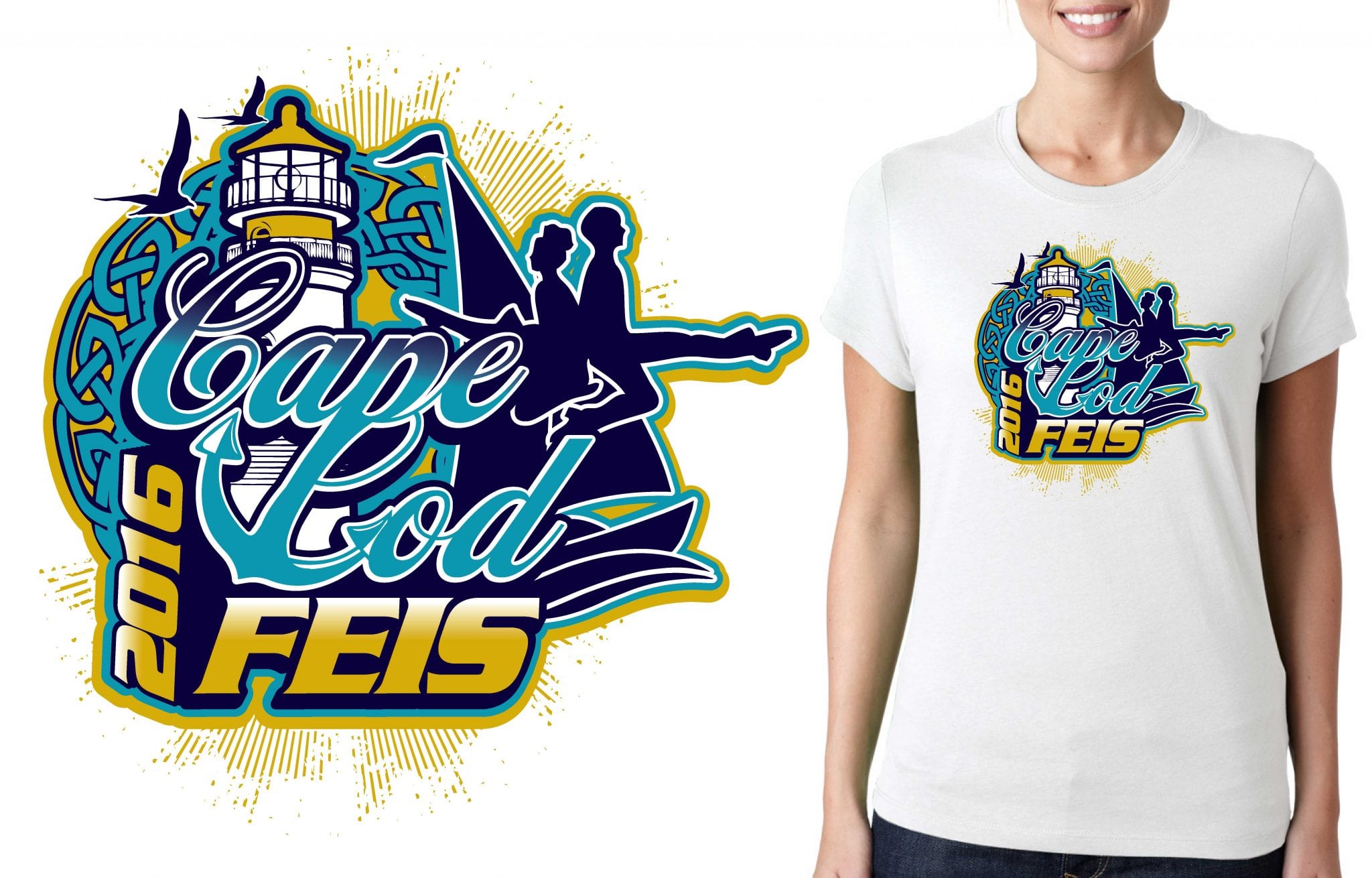UrArtStudio vector logo design for Tshirt May 7 8 2016 Cape Cod Feis Event