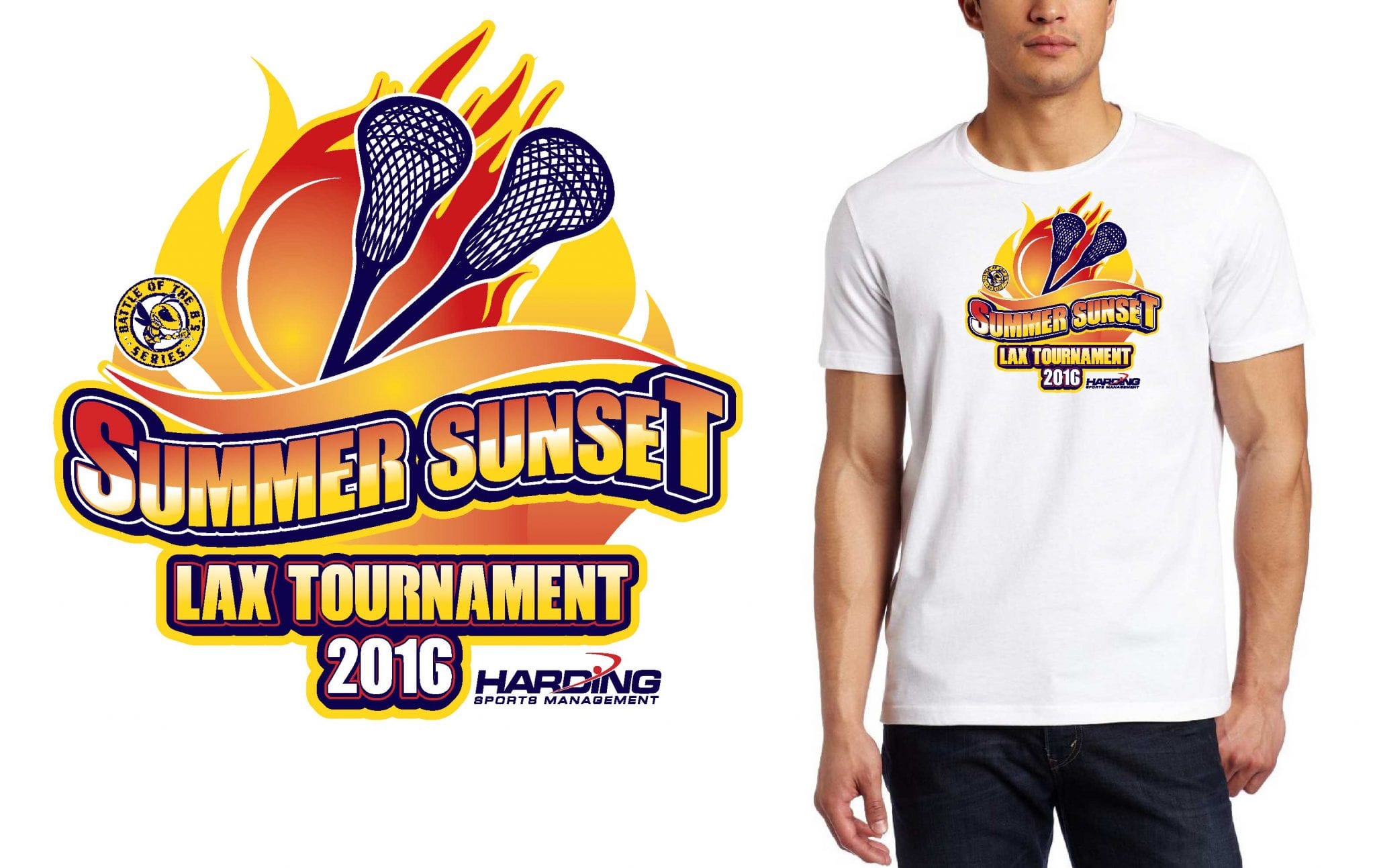 Cool vector logo design for July 23 2016 Summer Sunset Lax Tournament Chuck Greenspan lacrosse event