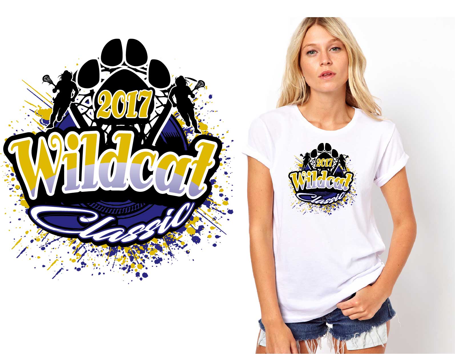 Tshirt vector logo design for 5.13.17 Wildcat Classic .lacrosse