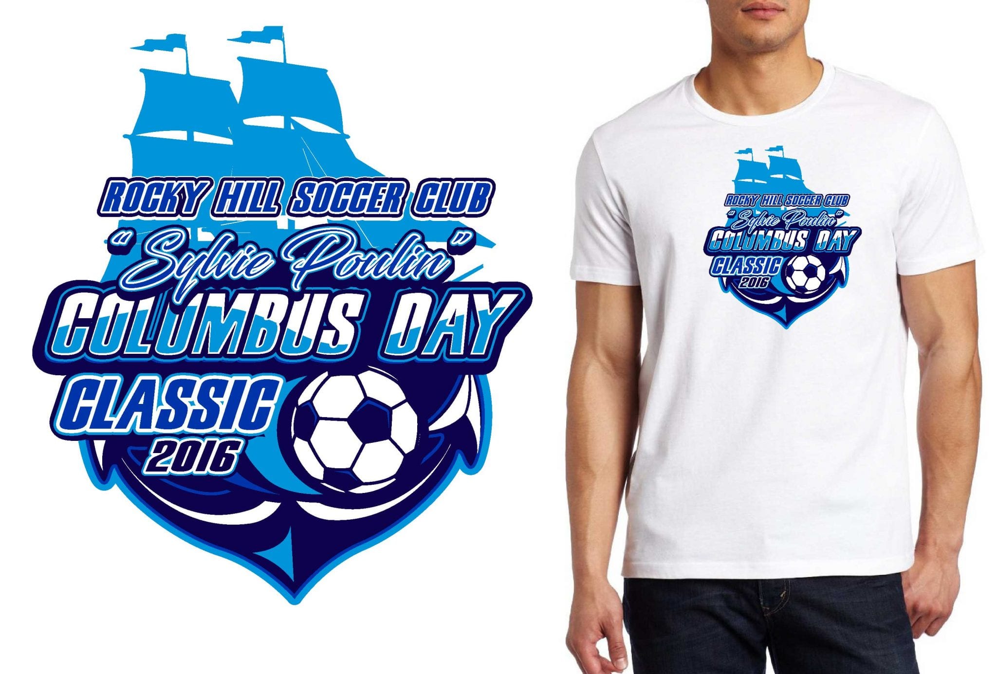 PRINT VECTOR LOGO DESIGN FOR 2016 14th Annual Rocky Hill Columbus Day Classic Tournament SOCCER EVENT