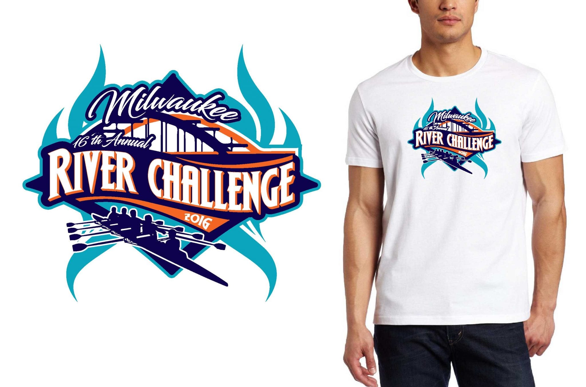 PRINT 9 17 16 16th Annual Milwaukee River Challenge ed VECTOR DESIGN FOR rowing