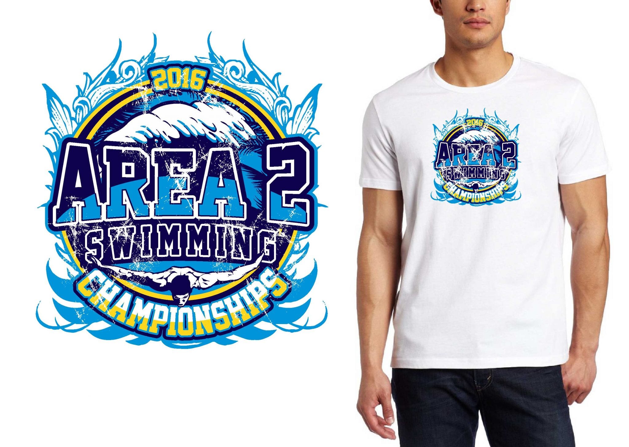 VECTOR LOGO DESIGN FOR PRINT July 30 31  2016 Area 2 Swimming Championships Enterprise Edition swimming event