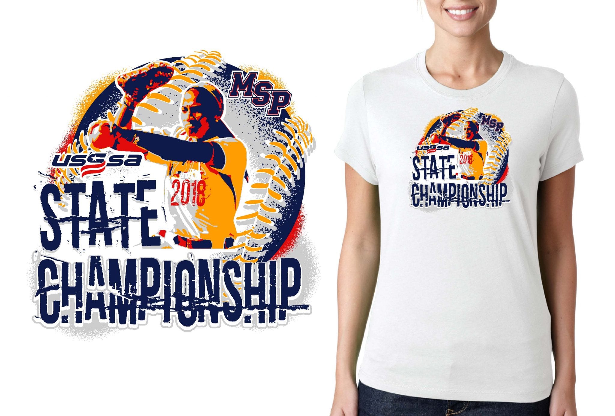 baseball logo design tshirt USSSA State Championship