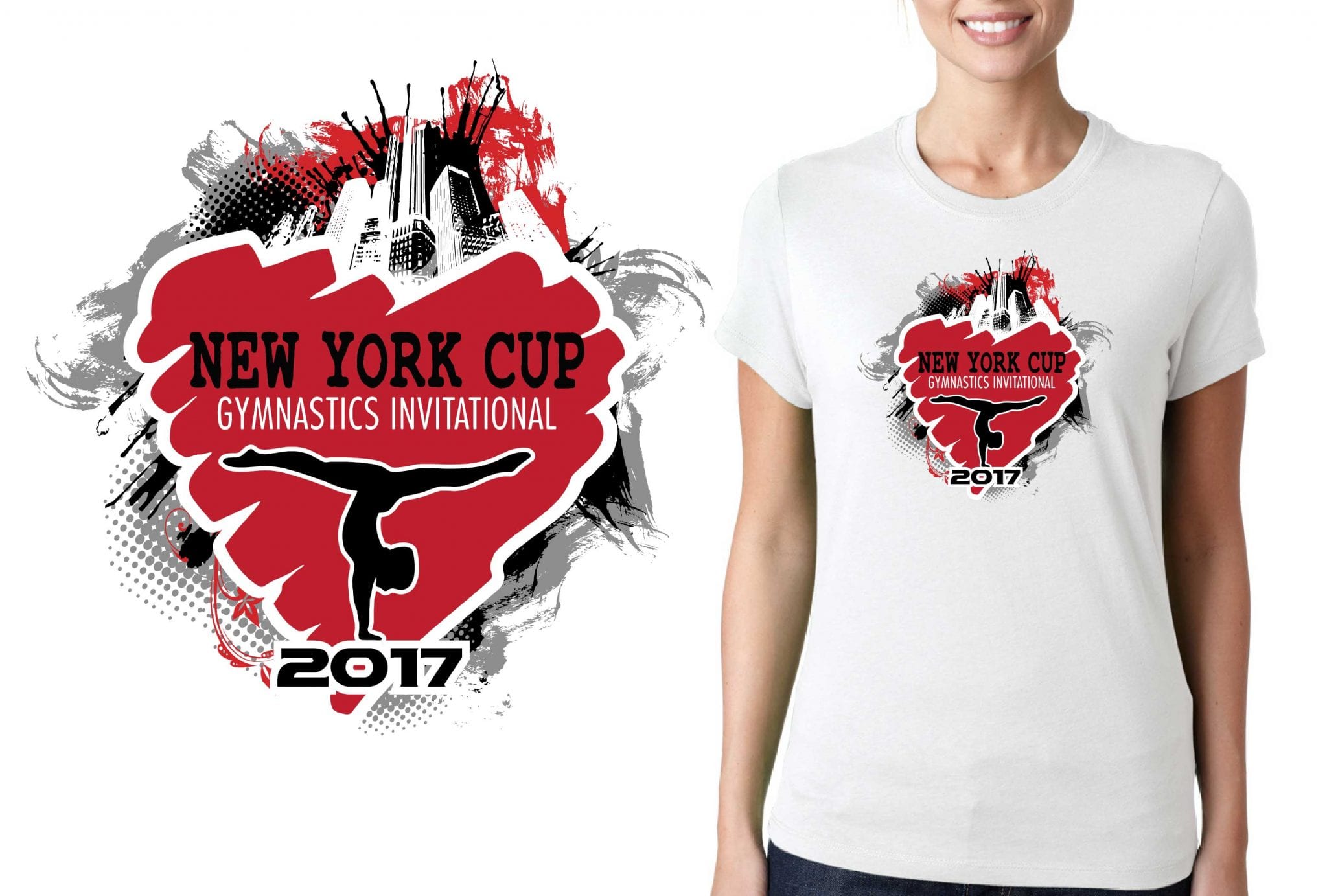 2017 gymnastics I Love NY vector logo design for t-shirt UrArtStudio