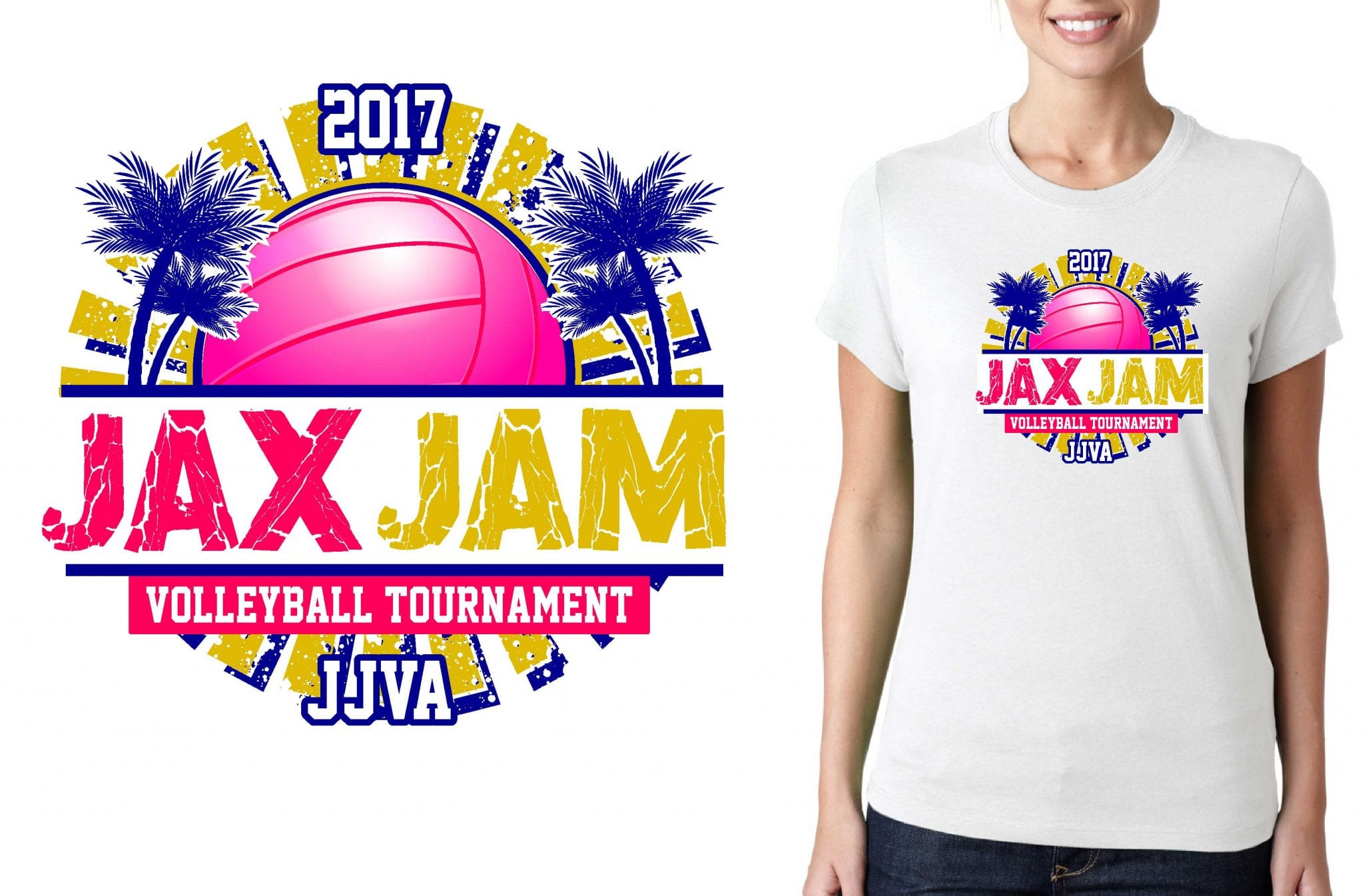 2017 JAX Jam vector logo design for basketball t-shirt UrArtStudio