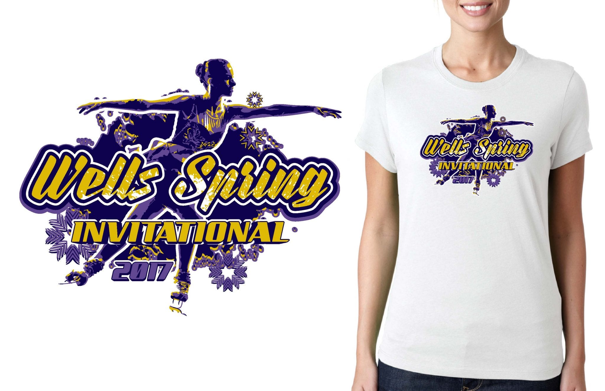 FIGURE SKATING TSHIRT LOGO DESIGN Wells-Spring-Invitational UrArtStudio