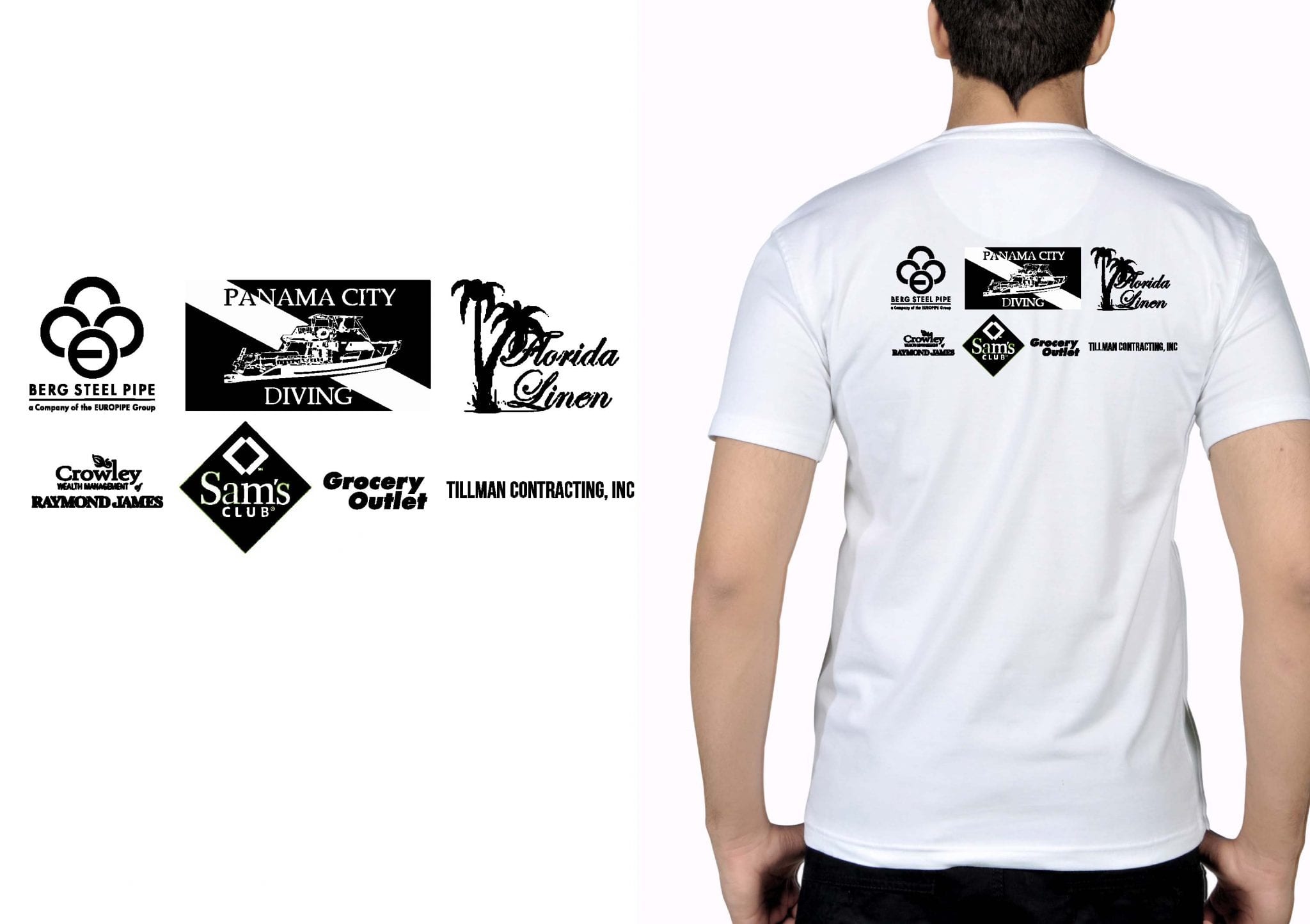 SPONSORS BACK DESIGN FOR TSHIRT ONE COLOR BLACK