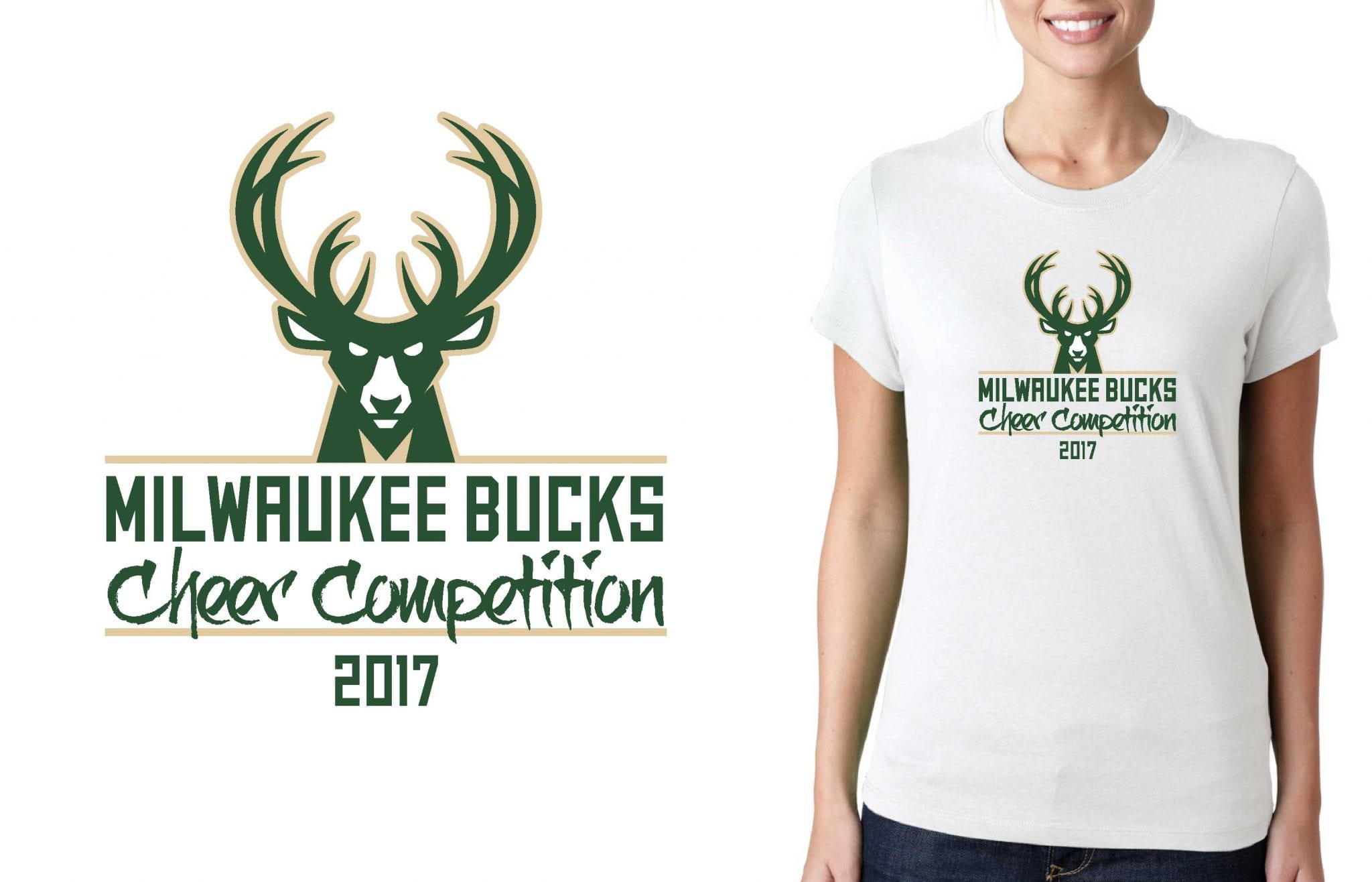 2017 Milwaukee Bucks Cheer Competition vector logo design for cheer t-shirt UrArtStudio