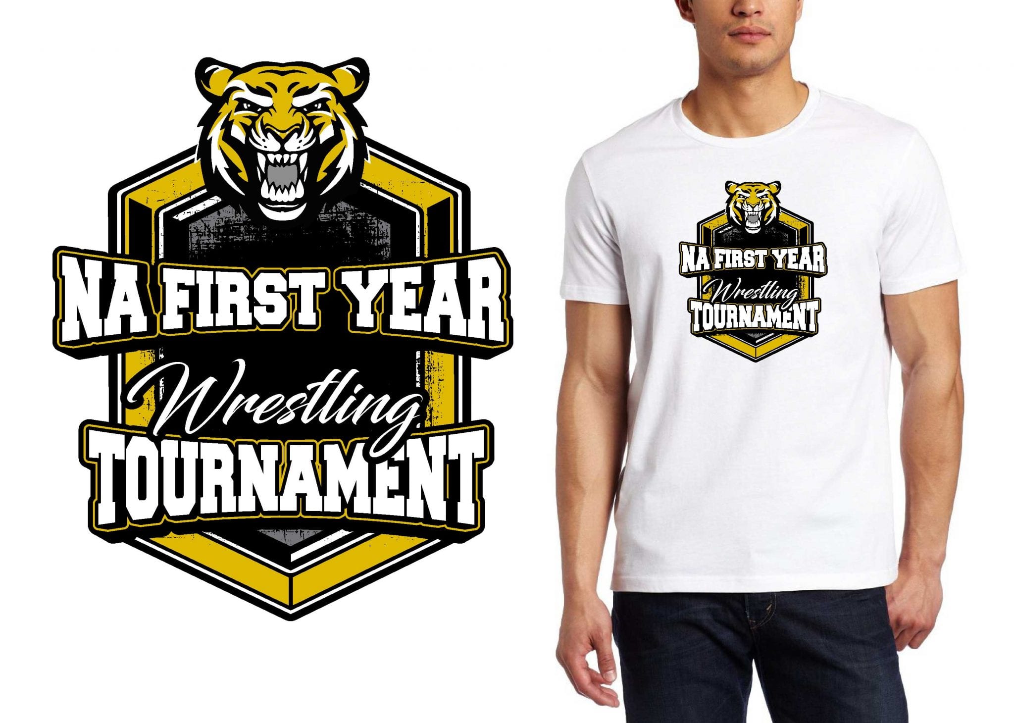 2017 NA 1st and 3rd Year Wreslting Tournament vector logo design for t-shirt UrArtStudio