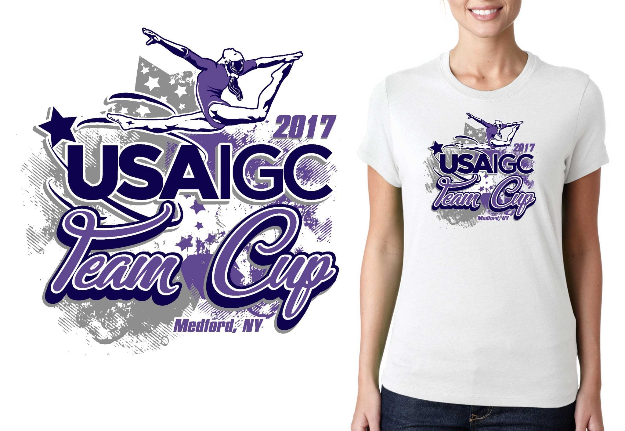 2017 USAIGC Team Cup vector logo design for gymnastics t-shirt UrArtStudio