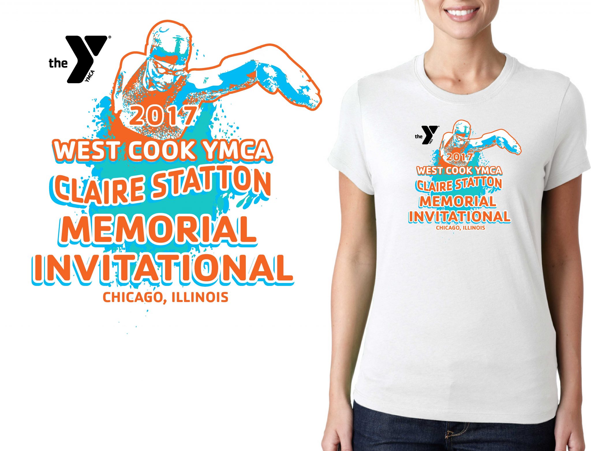 SWIMMING LOGO for Claire-Statton-Memorial-Invitational T-SHIRT UrArtStudio