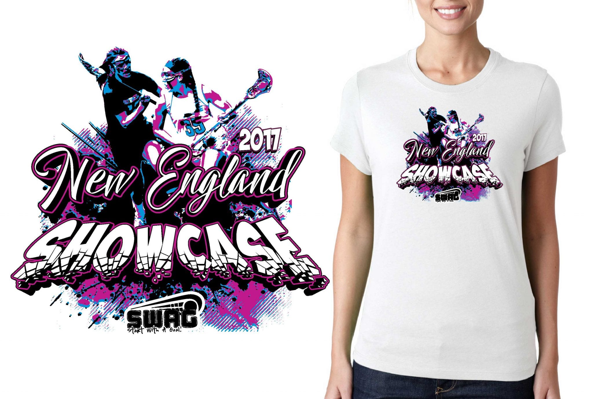 LACROSSE LOGO for New-England-Showcase T-SHIRT UrArtStudio