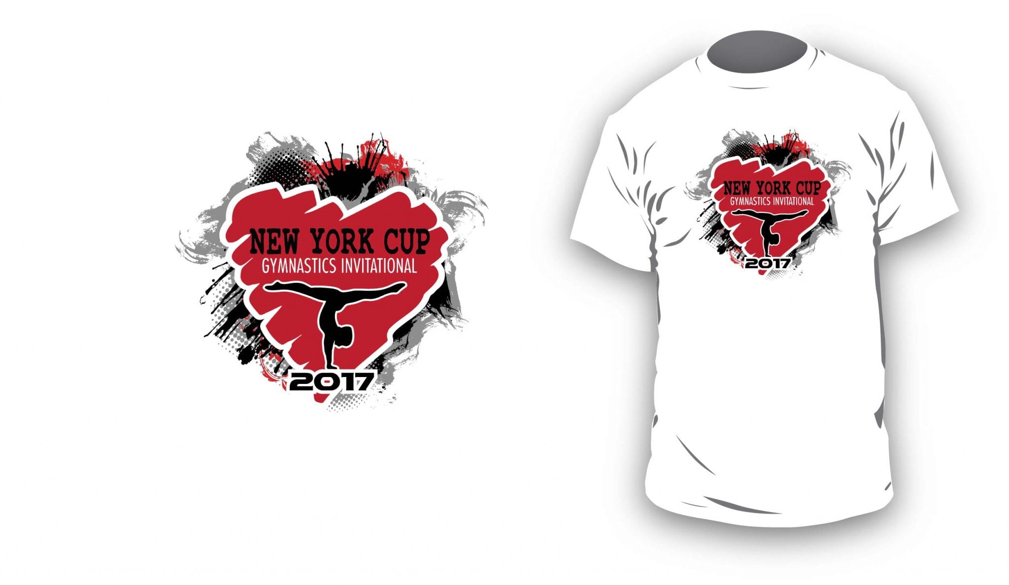 2017 I Love NY Cup vector logo design for gymnastics t-shirt UrArtStudio