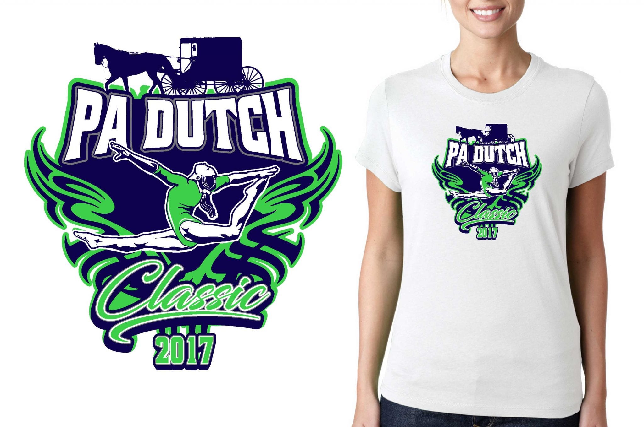 2017 PA Dutch Classic vector logo design for gymnastics t-shirt UrArtStudio