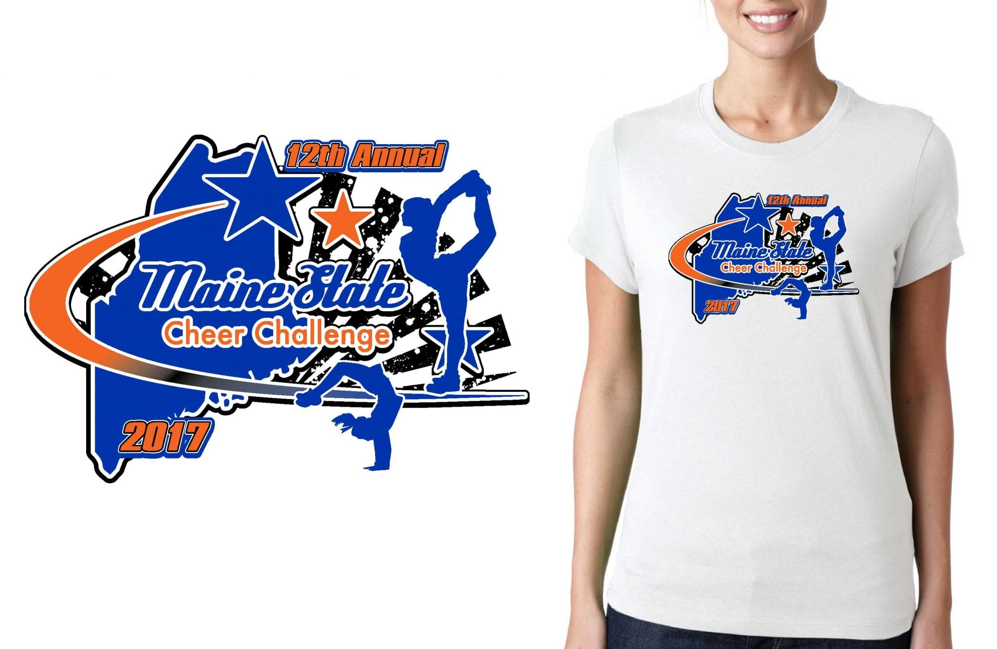 CHEER T SHIRT LOGO DESIGN 12th-Annual-Maine-State-Cheer-Challenge BY UrArtStudio