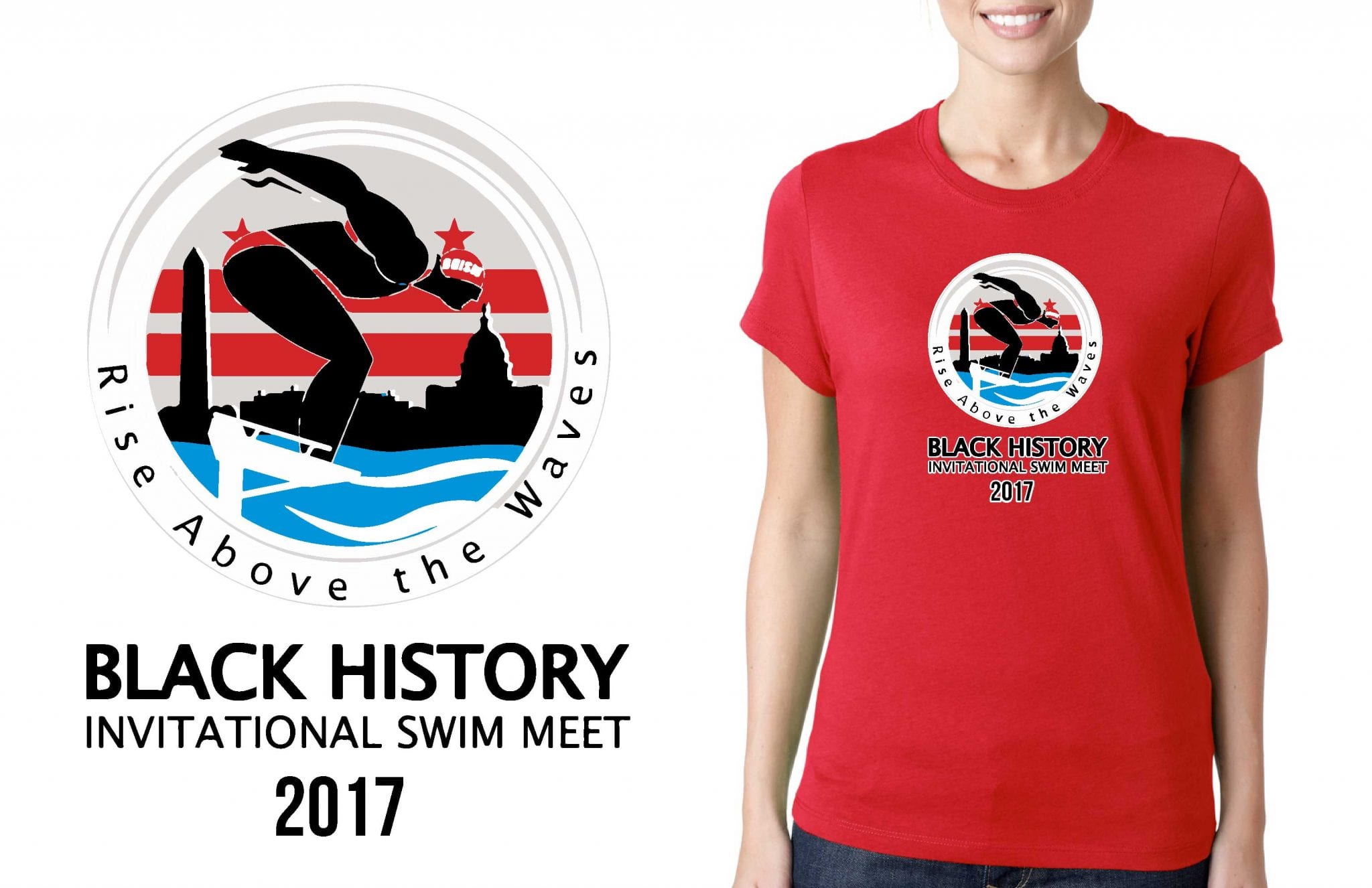 SWIMMING T SHIRT LOGO DESIGN Black-History-Invitational-Swim-Meet BY UrArtStudio