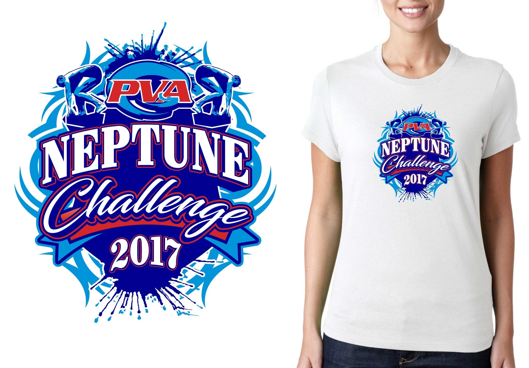 SWIMMING LOGO for PVA-Neptune-Challenge T-SHIRT UrArtStudio