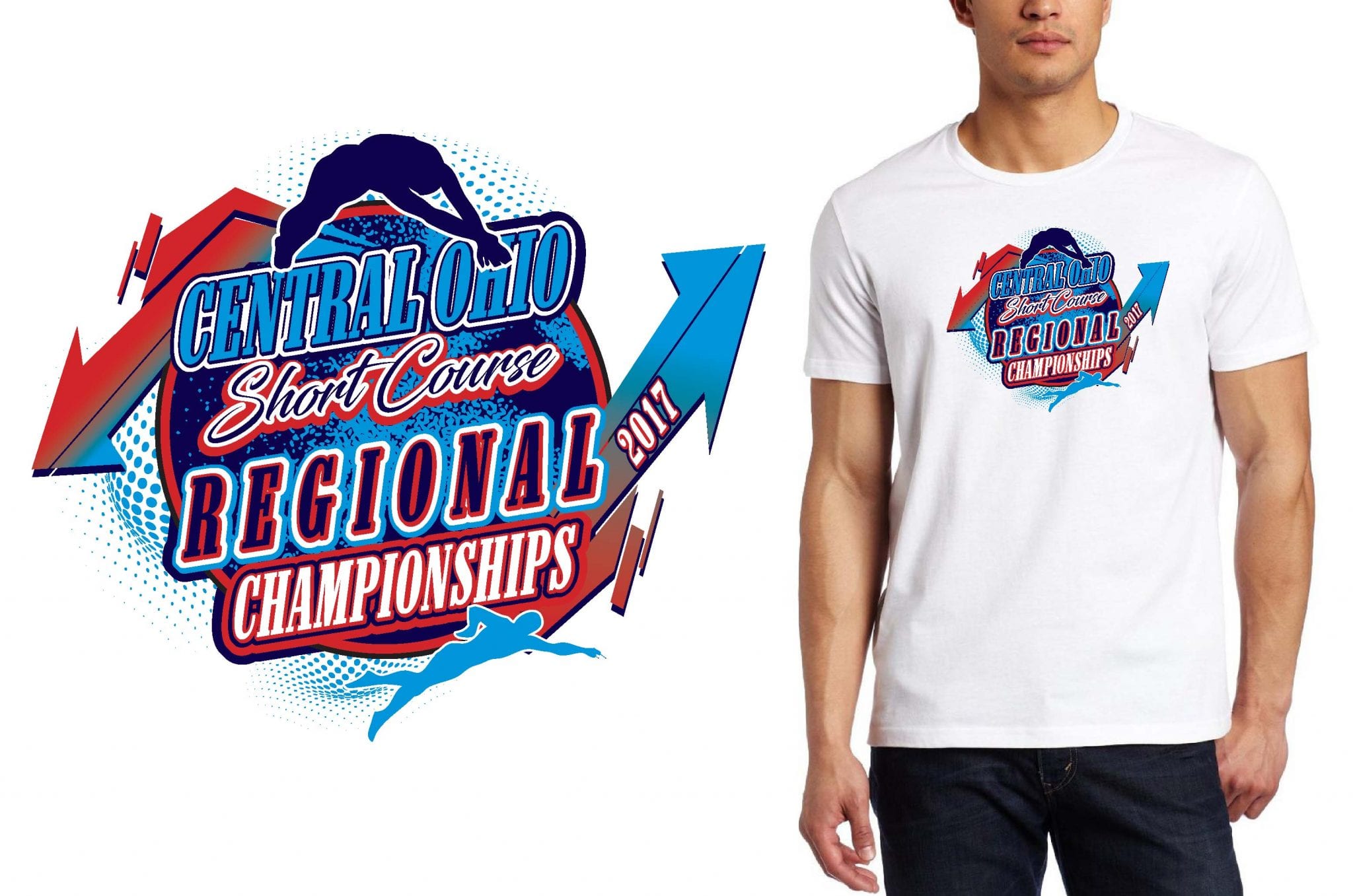 SWIMMING T SHIRT LOGO DESIGN Central-Ohio-Short-Course-Regional-Championships BY UrArtStudio