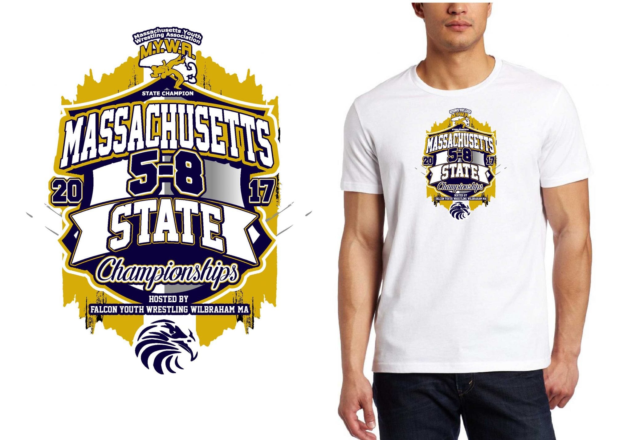 WRESTLING T SHIRT LOGO DESIGN Youth-State-Championship BY UrArtStudio