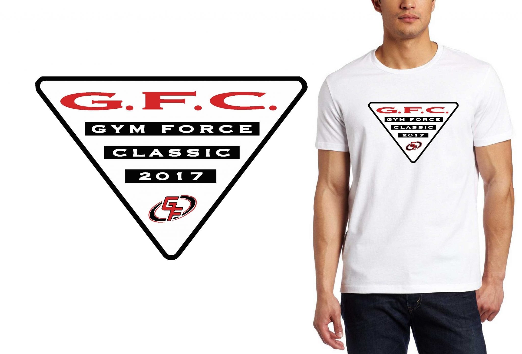 GYMNASTICS T SHIRT LOGO DESIGN Gym-Force-Classic BY UrArtStudio