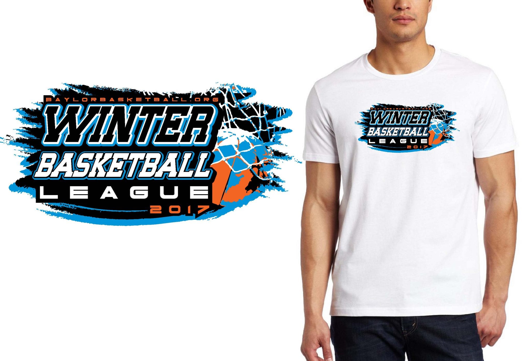 BASKETBALL T SHIRT LOGO DESIGN Baylor-Winter-Basketball-League BY UrArtStudio