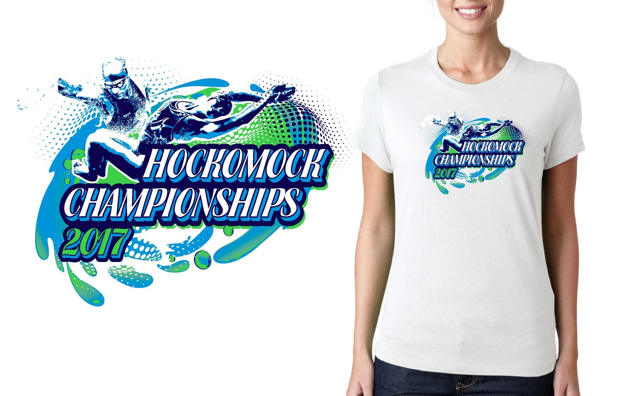 SWIMMING LOGO for Hockomock-Championships-Tournament T-SHIRT UrArtStudio