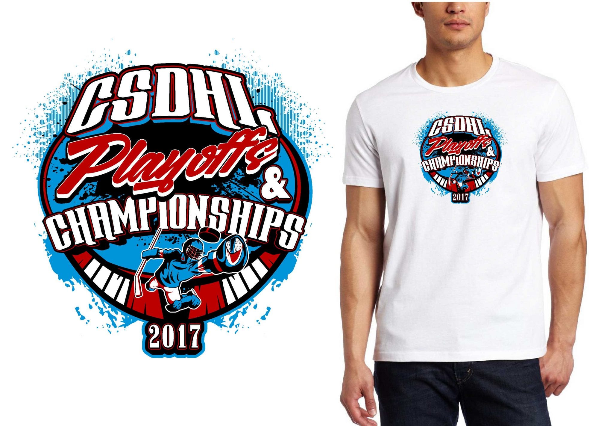 HOCKEY LOGO for CSDHL-Playoffs-Championships T-SHIRT UrArtStudio