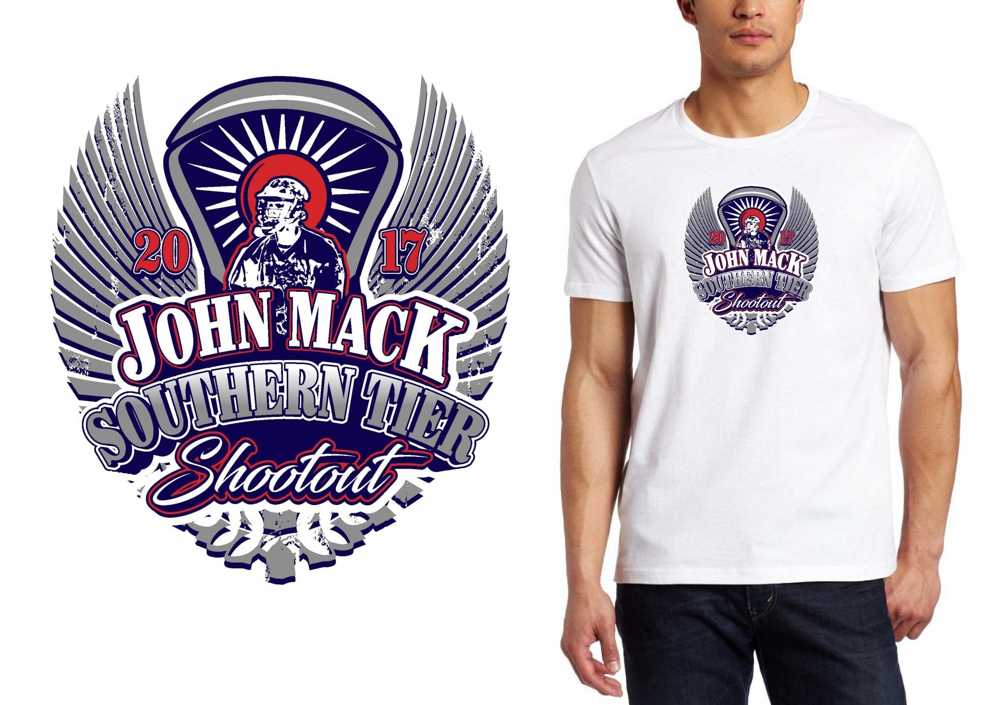 2017 John Mack Southern Tier Shootout vector logo design for lacrosse t-shirt UrArtStudio