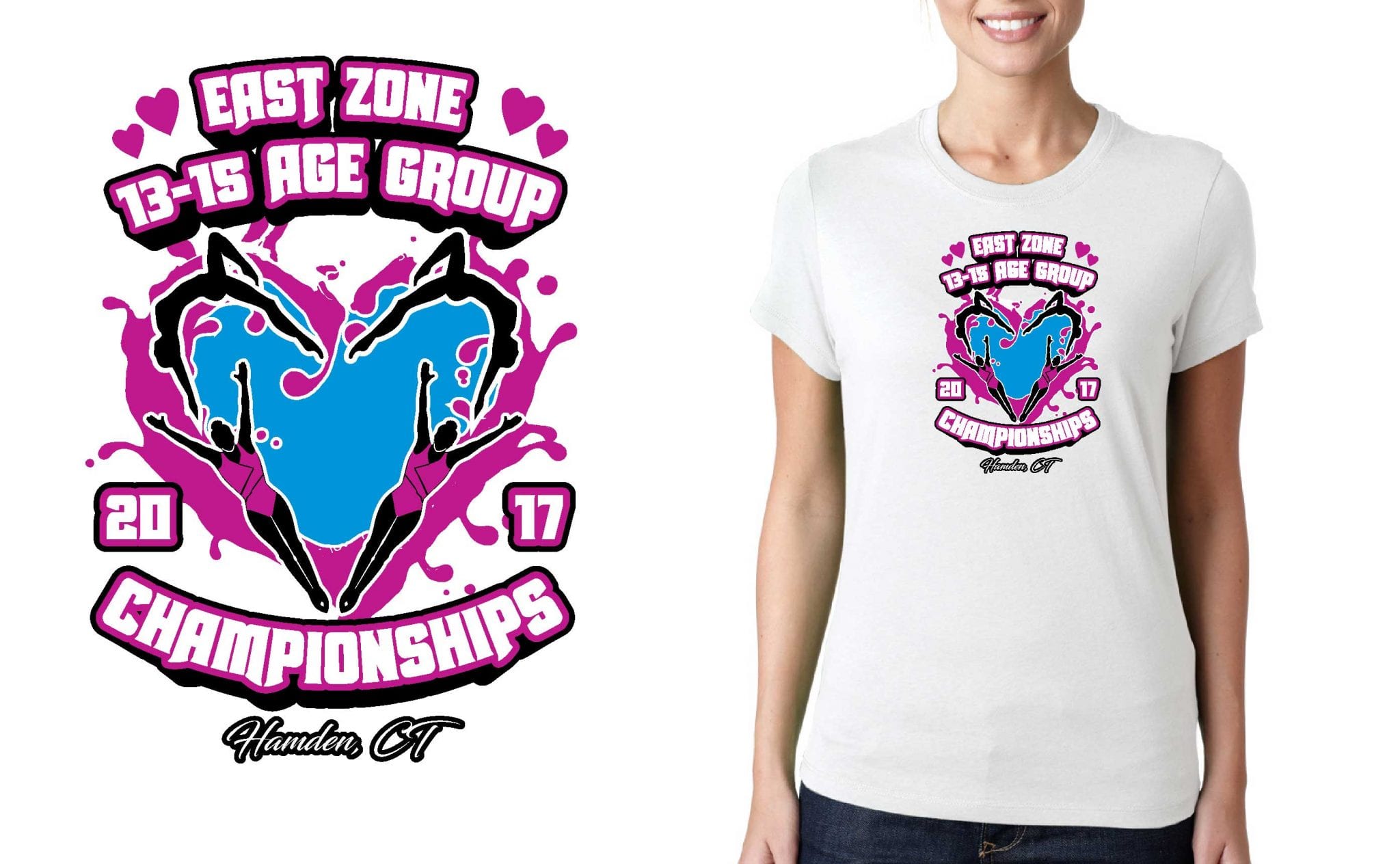 SWIMMING LOGO for East-Zone-13-15-Age-Group-Championships T-SHIRT UrArtStudio