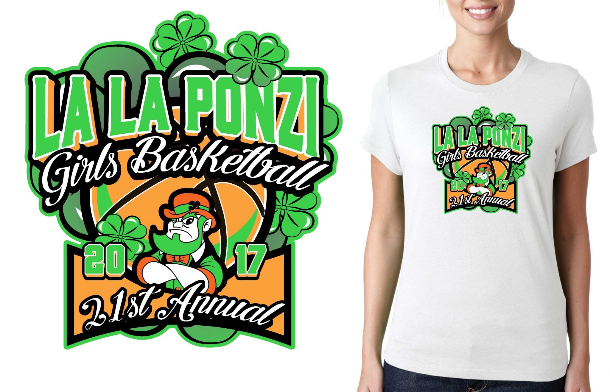 BASKETBALL TSHIRT LOGO for 2017-21st-Annual-La-La-Ponzi-Tournament BY UrArtStudio