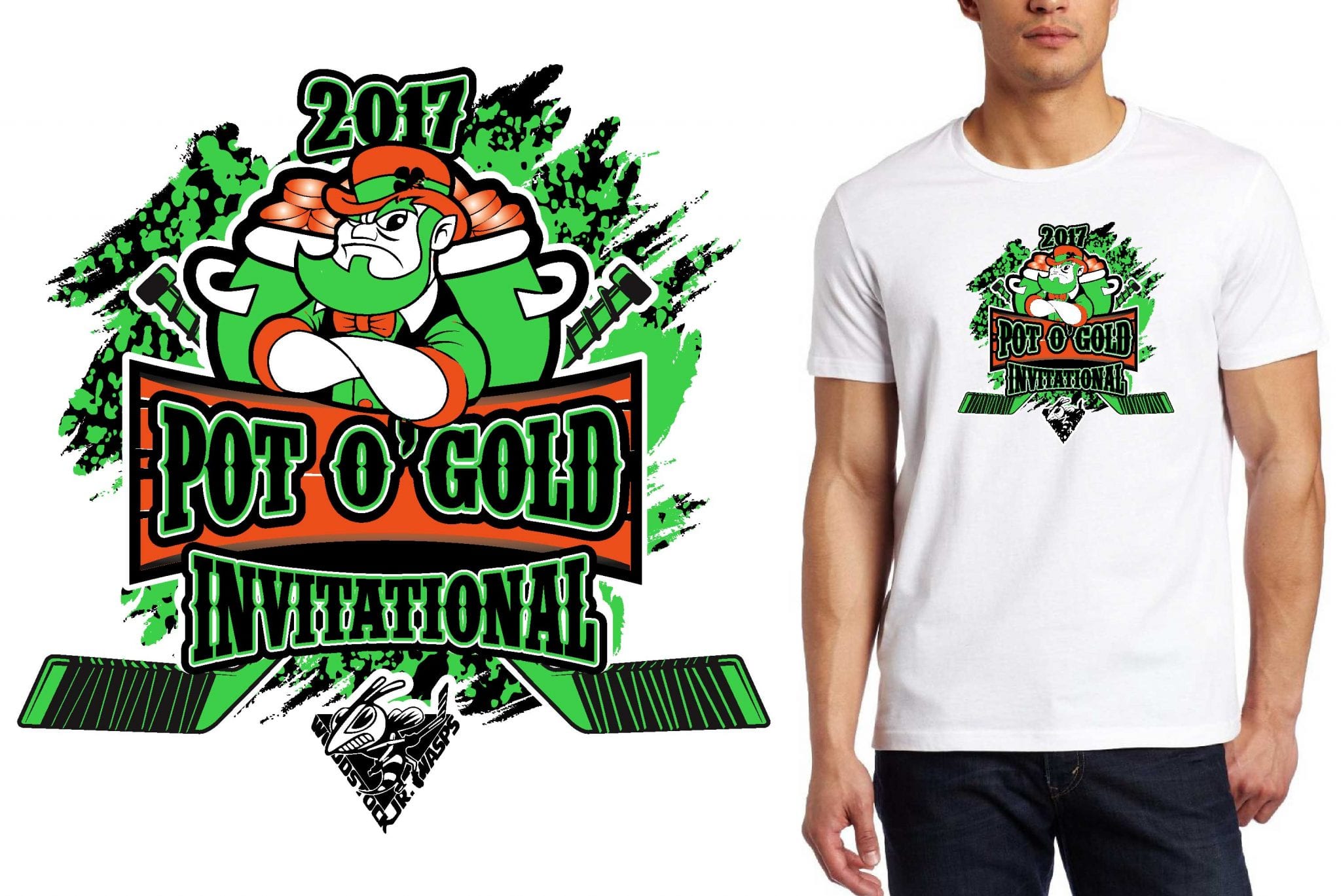 HOCKEY LOGO for Pot O Gold Invitational T-SHIRT UrArtStudio