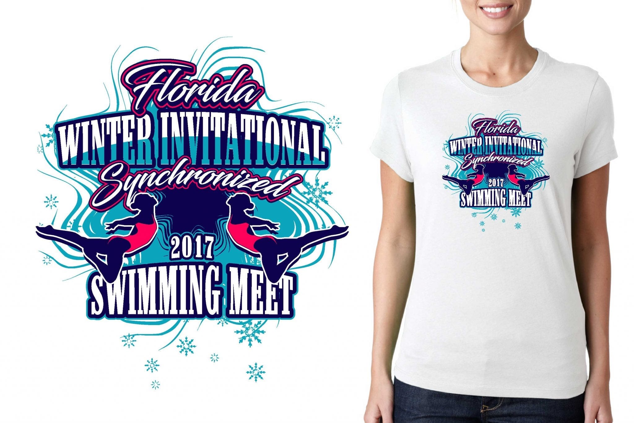 LOGO for Florida-Winter-Invitational-Synchronized-Swimming-Meet T-SHIRT UrArtStudio