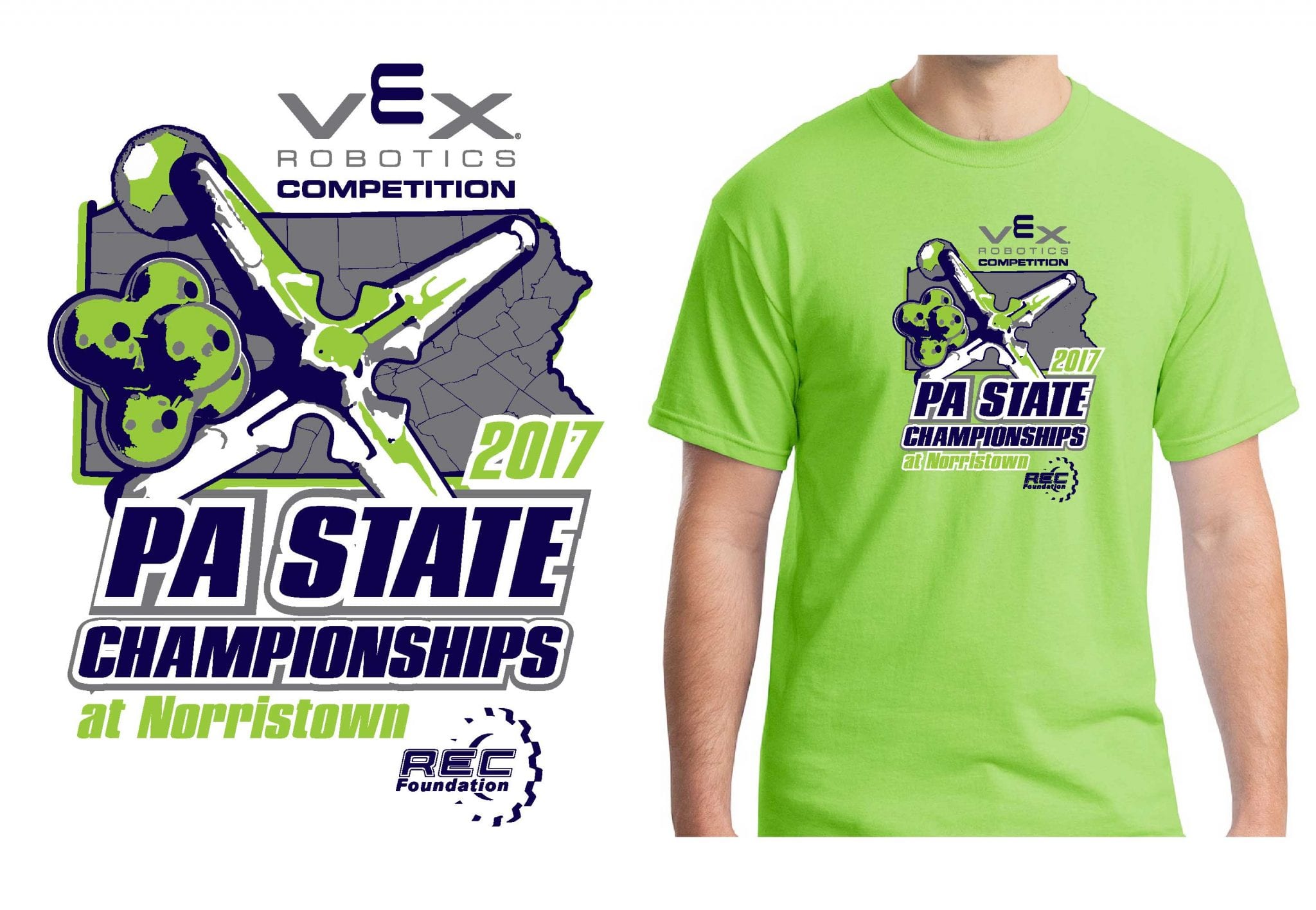 ROBOTICS TSHIRT LOGO DESIGN REC-PA-State-Championships UrArtStudio