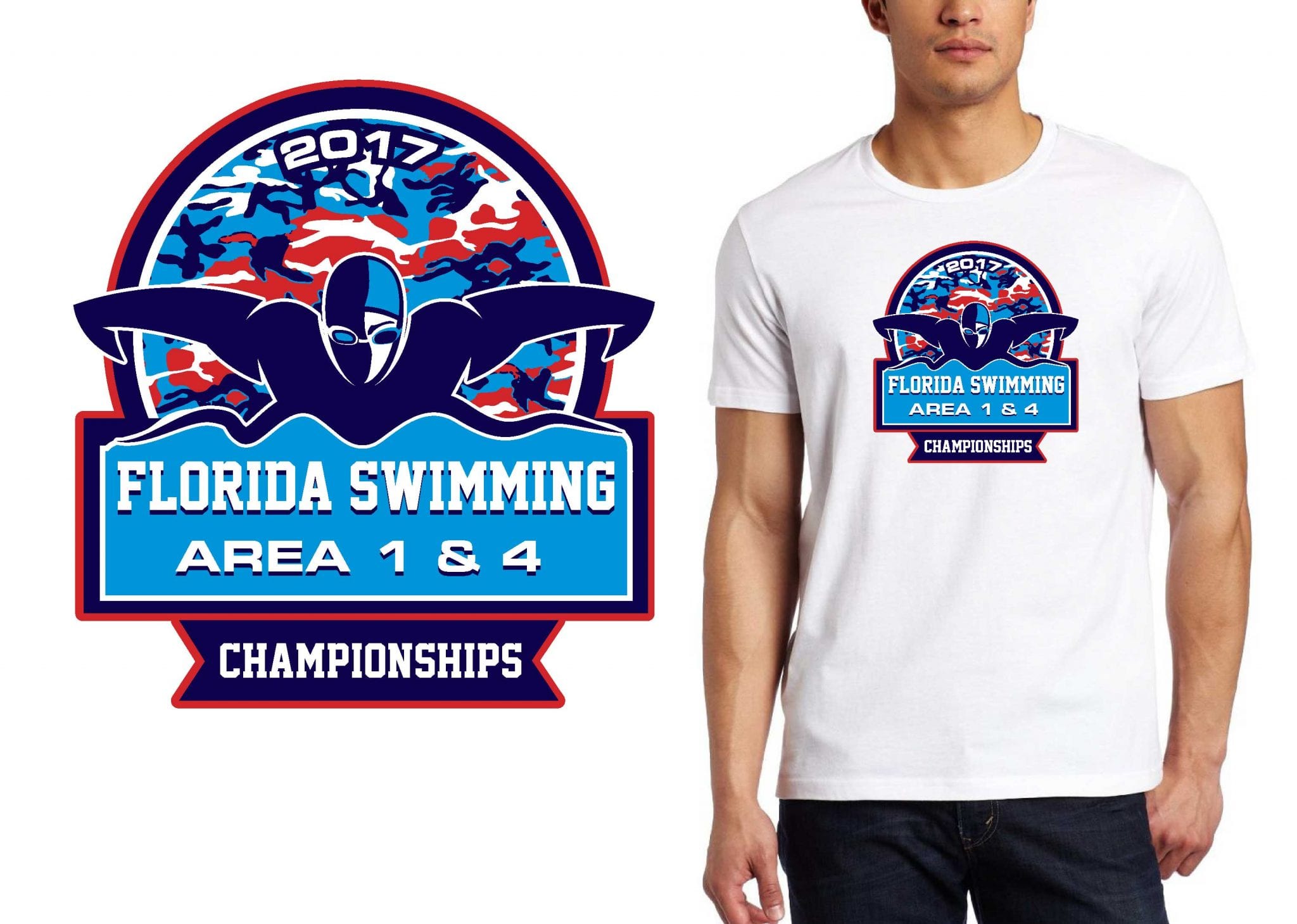 T SHIRT LOGO DESIGN Florida-Swimming-Area-1-4-Championships BY UrArtStudio