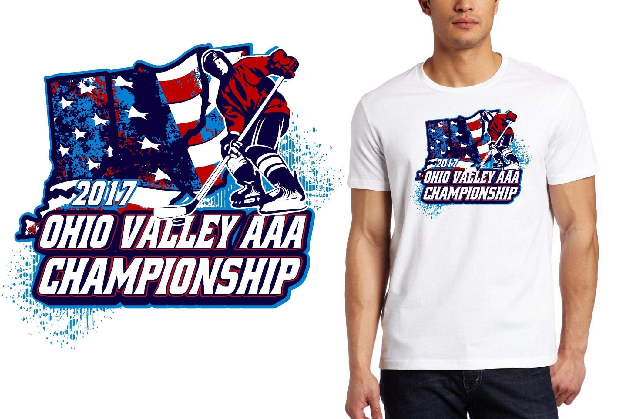 HOCKEY T SHIRT LOGO DESIGN Ohio-Valley-AAA-Championships BY UrArtStudio