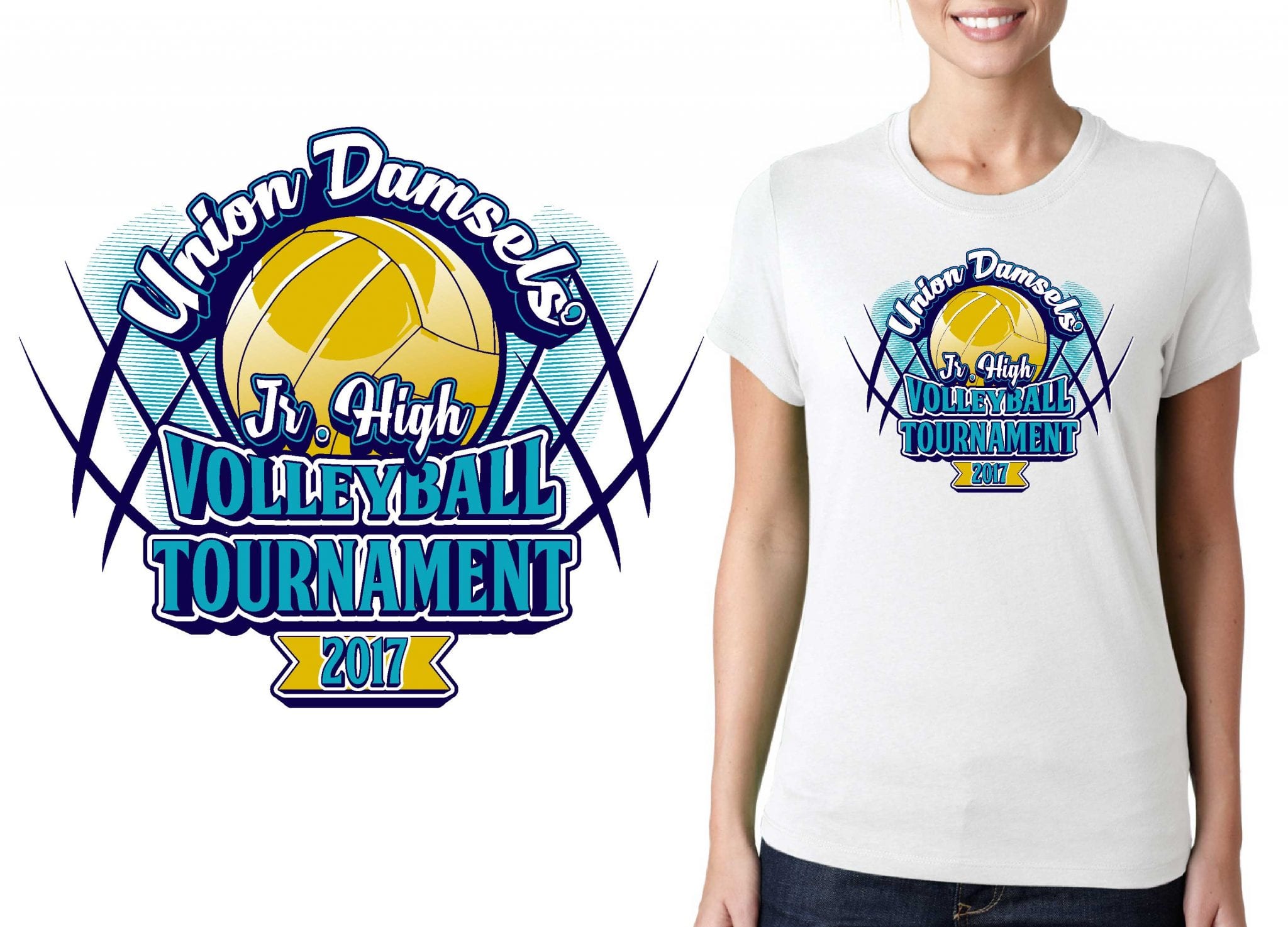 VOLLEYBALL TSHIRT LOGO DESIGN Union-School-District-Volleyball-Tournament BY UrArtStudio